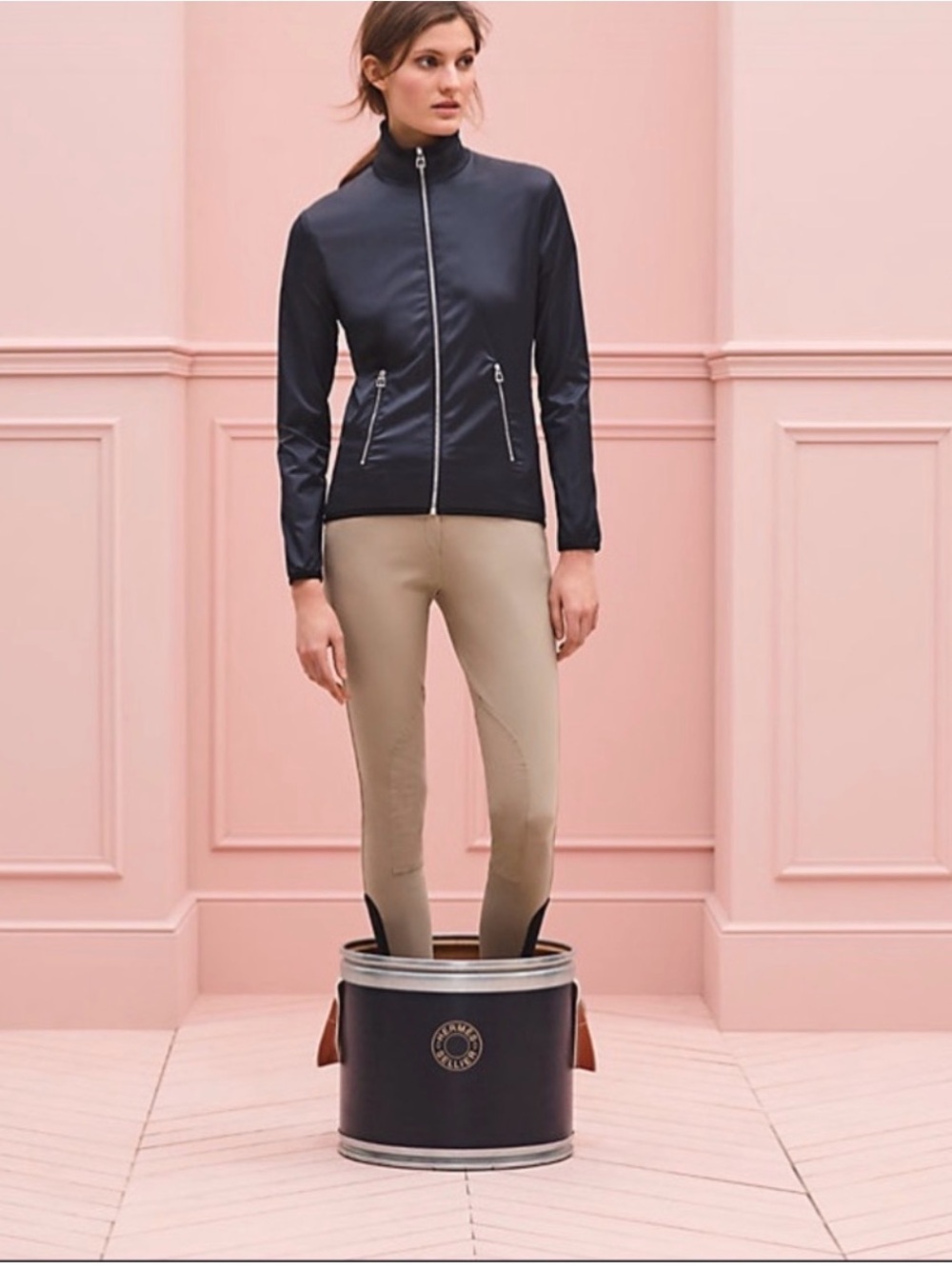Hermes Blue Zip-Front Lightweight Jacket
